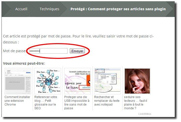 mot de passe requis mot de passe requis pour un apprenti blogueur