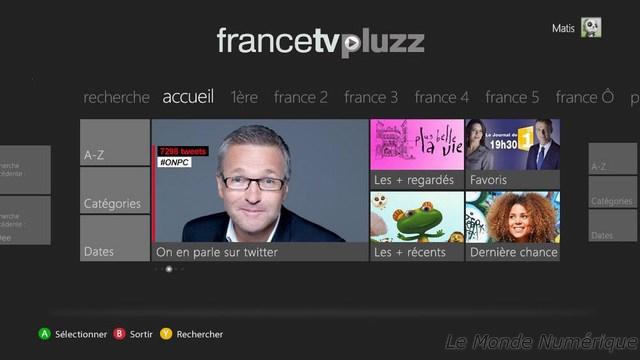 FranceTV Pluzz débarque sur la Xbox 360 de Microsoft FranceTV Pluzz débarque sur la Xbox 360 de Microsoft
