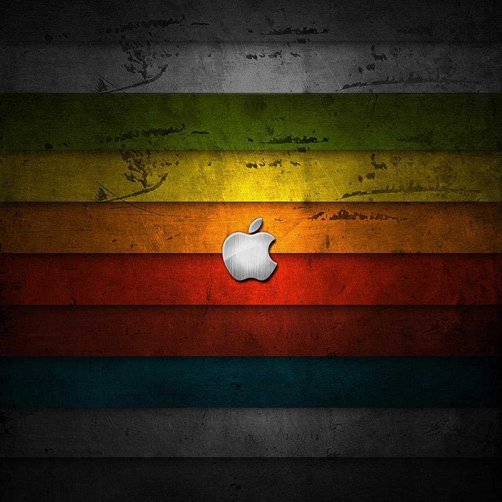 Apple prend position en faveur du Mariage pour Tous Apple Rainbow Wood Logo