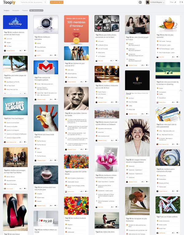 Tooply : le réseau social des Tops ! Tooply : le réseau social des Tops !