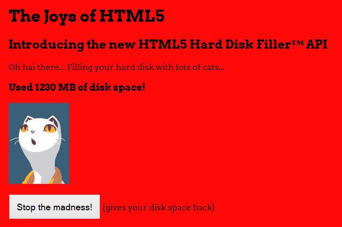 filldisk Une faille sur certains navigateurs via le Web Storage HTML5