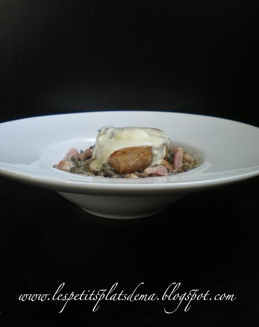 Grenadins de veau aux lentilles et Saint-Agur Grenadins de veau aux lentilles et Saint-Agur