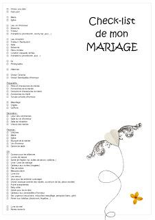 check list mariage