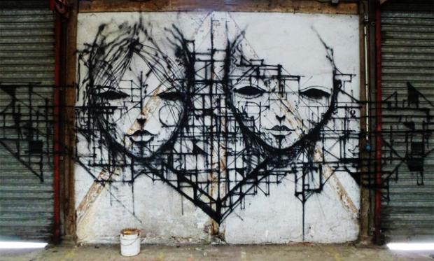 IEMZA: ELOGE DU TRAIT SOMBRE 1' IEMZA_ Street Art on CharliEstine.net