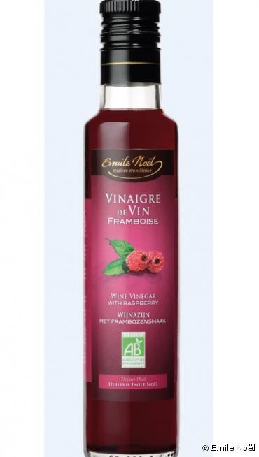 Cuisinez avec des vinaigres et moutardes bio ! Vinaigre de Vin Framboise Bio Emile Noël...
