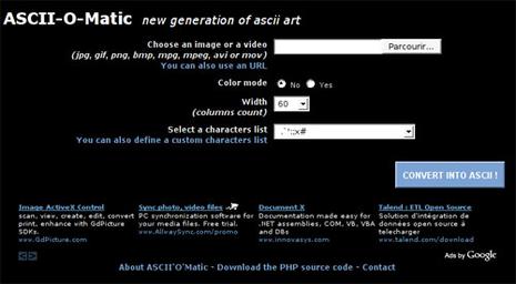 Nouvelle interface d'ASCII-O-Matic
