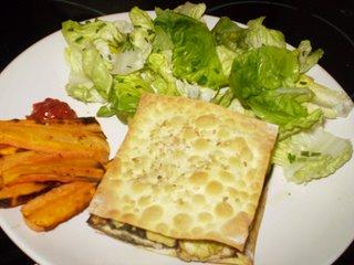 Millefeuilles d’aubergines et humus