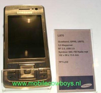 Samsung i900, L870, U800 dévoilés L870