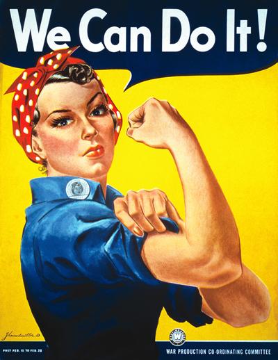 printables, war, military, propaganda, vintage, vintage posters, wwii, retro prints, classic posters, free download, graphic design, art, We Can Do It! Rosie the Riveter - Vintage War Military Poster