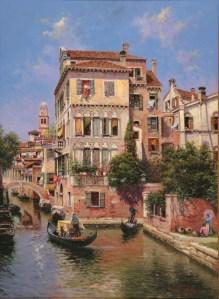M. Ocaña : Canal de Venecia (55x40) Exposition M. Ocaña à la Puerta de Alcalá