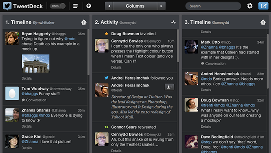 Screenshot de Tweetdeck Quelles alternatives à Tweetdeck ?
