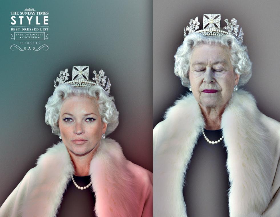 Buzz: le Sunday Times transforme Kate Moss en Queen Elizabeth II et Victoria Beckham en...
