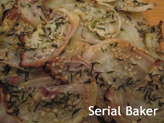 Betterave chioggia rôtie au thym et sésame Betterave chioggia rôtie au thym et sésame