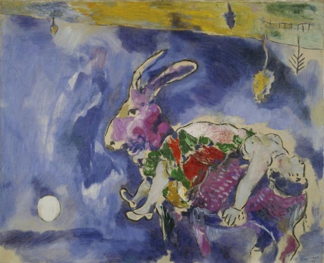 Marc Chagall, Le Rêve, 1927, huile sur toile, 81 x 100 cm, Paris, musée d'Art moderne de la Ville de Paris