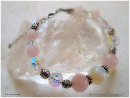 bracelet cristal quartz rose et opalite