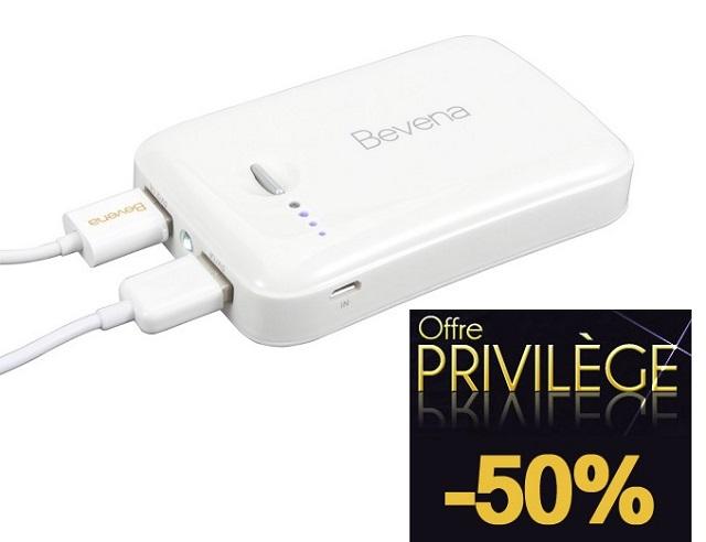 Exceptionnel : Offre privilège à -50% sur la batterie externe Dual USB
