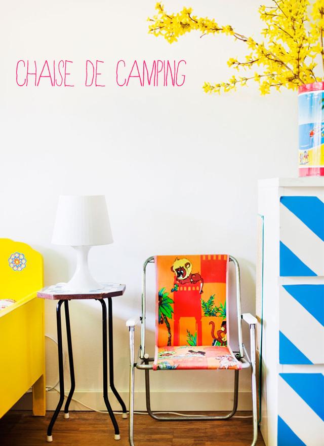 Chez la famille Surén-Gurung chaise de camping vintage