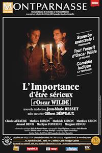 L’IMPORTANCE D’ETRE SERIEUX D’Oscar WILDE : une bonne soirée en perspective au Théatre  Montparnasse