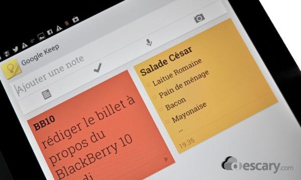 google keep android descary Google Keep, le bloc notes pour Android qui se synchronise avec Drive