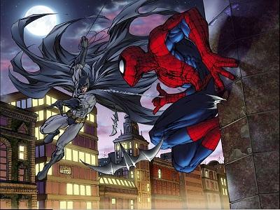 Oui vous ne revez pas, Batman et Spiderman, heros des deux groupes concurents, qui n'hésitent pas à faire des crossover .. suprenant.