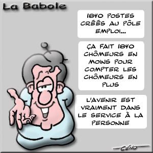 Céno Dessinateur - La Babole : Chômage, Sarkozy et Hollande : même combat. Créer de l'emploi à Pôle Emploi