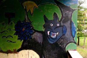 Art en chemin kanak par Michèle-Baj Strobel La roussette