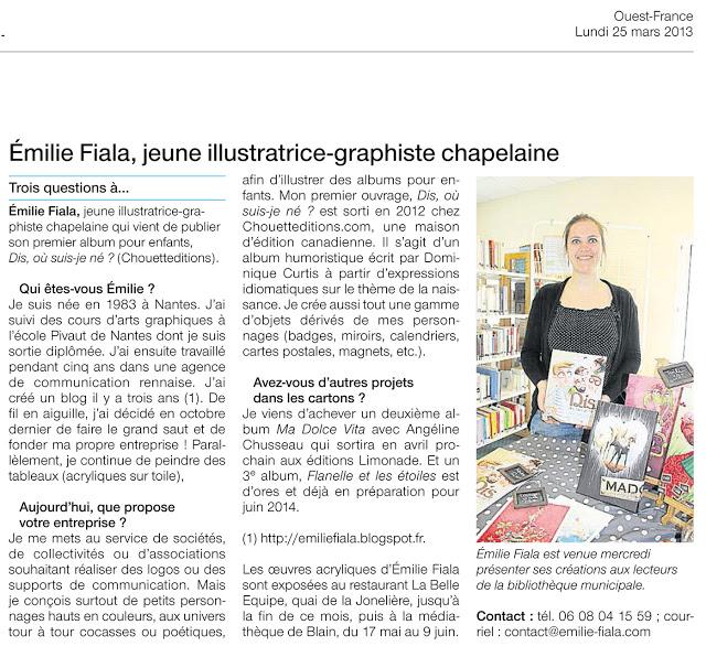 Un article élogieux dans OUEST FRANCE ! Un article élogieux dans OUEST FRANCE !