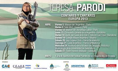 Teresa Parodi en tournée à Paris, en Espagne puis à Bruxelles [ici]