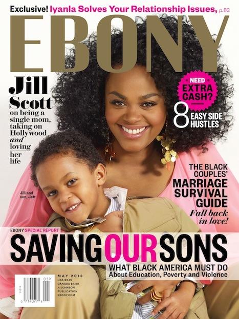Jill Scott raconte sa vie de mère célibataire dans Ebony mag (May cover)