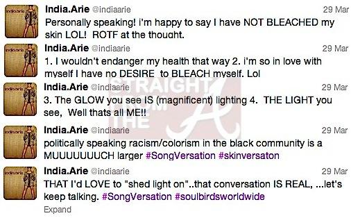 LA CHANTEUSE INDIA ARIE DIT QU’ELLE N’A PAS ECLAIRCI SA PEAU POUR LA POCHETTE DE « COCOA BUTTER » LA CHANTEUSE INDIA ARIE DIT QU'ELLE N'A PAS ECLAIRCI SA PEAU POUR LA POCHETTE DE
