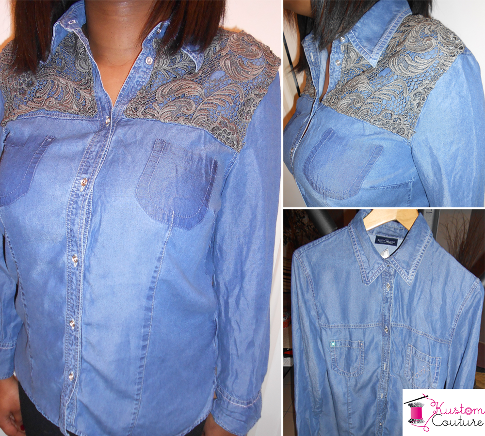 {DIY} Customisation d’une chemise en jean – #1 Customisation d'une chemise en jean avec de la dentelle | Kustom Couture