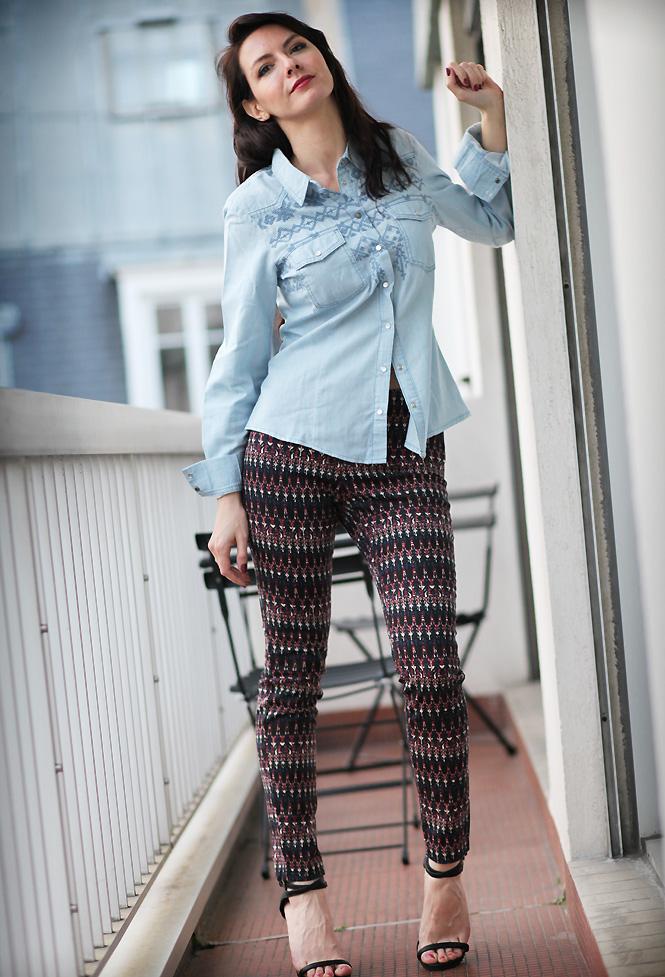 inspiration isabel marant ikks H&M ethnique pants ethnique chic chemise brodée photo chemise ikks1 Pâques au balcon