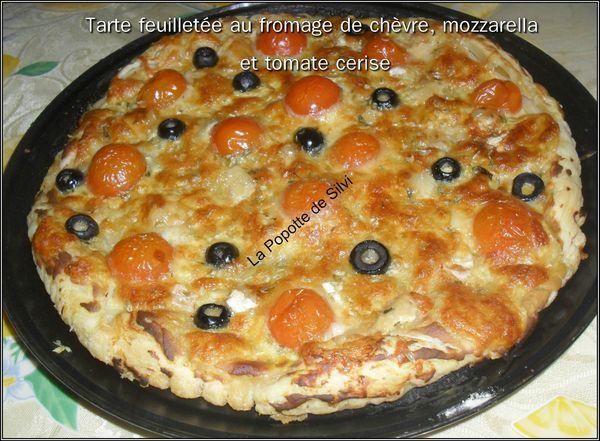 Tarte feuilletée au fromage de chèvre ,mozzarella et tomate cerise SAM_1848