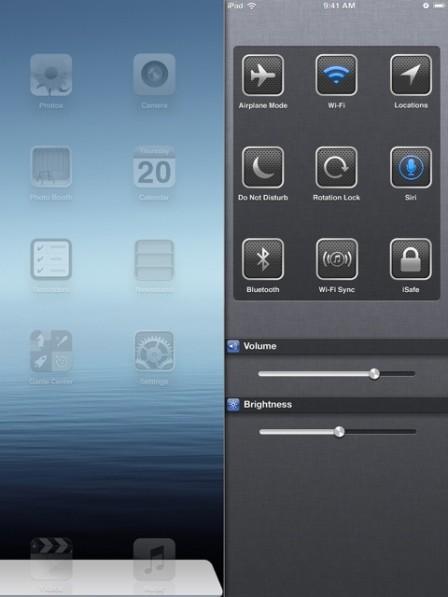 réglages rapide ios 7 ipad - concept - Helpmiphone