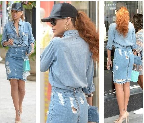 Rihanna-Rocks-Denim-On-Denim Rihanna et sa dernière jeans story