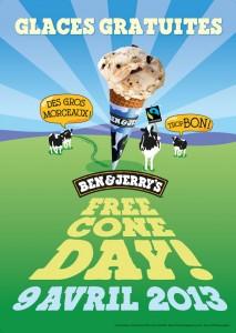 Free Cone Day 2013 : Des glaces gratuites aujourd’hui chez Ben & Jerry’s ! Free cone day 2013