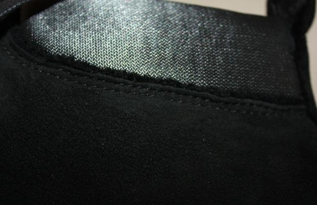 Chaussés pour l’Hiver : test de sneakers Lanvin 2 lignes de points sont suffisantes pour cette jointure entre le cuir et le tissu.