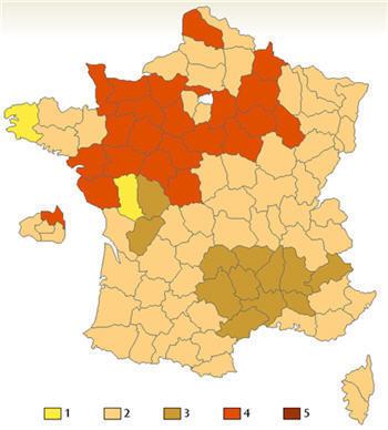 Blog de carlitablog : Tendance et Rêverie, Nouvelle carte : Combien de bises en France ?