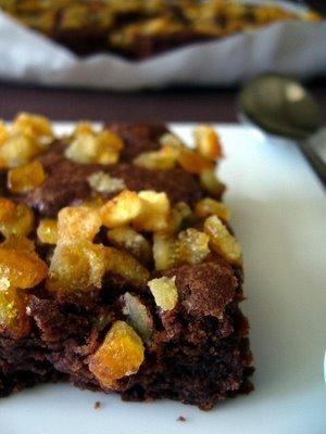 Brownie chocolat aux oranges confites