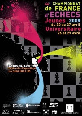 Championnat de France d’échecs jeunes et universitaire à la Roche-sur-Yon l'affiche officielle