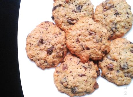 Cookies aux flocons d'avoine de la Kitchenette de Miss Tâm Cookies aux flocons d’avoine et pépites de chocolat