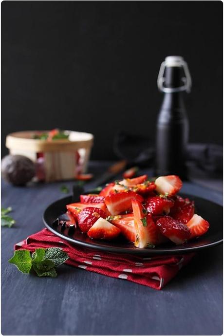 Salade de fraises au fruit de la passion Salade de fraises au fruit de la passion