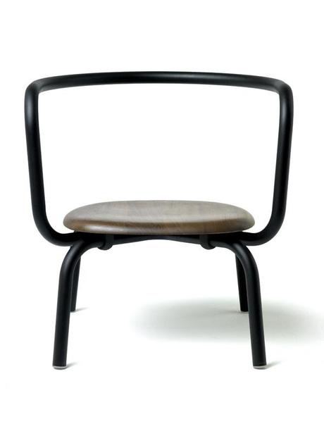 Emeco Parrish furniture - chair, black frame with dark wood seat