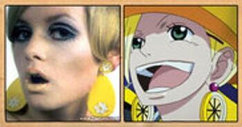Les célébrités qui ont inspiré certains personnages du manga One Piece Twiggy Lawson (mannequin/chanteuse/actrice) – Miss Valentine