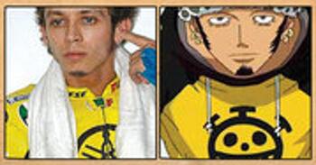 Les célébrités qui ont inspiré certains personnages du manga One Piece Valentino Rossi (pilote de course moto) – Trafalgar Law