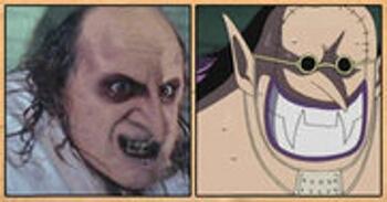 Les célébrités qui ont inspiré certains personnages du manga One Piece Danny DeVito (acteur dans Batman Returns) – Dr. Hogback