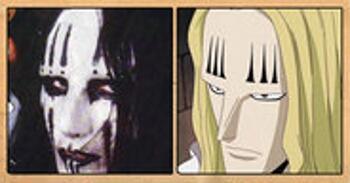 Les célébrités qui ont inspiré certains personnages du manga One Piece Joey Jordison (batteur du groupe de metal Slipknot) – Basil Hawkins