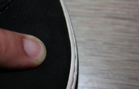 Chaussés pour l’Hiver : test des sneakers Lanvin Même en exercant une pression, le cuir cousu/collé ne bouge pas !