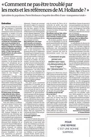 Cliquez pour zoomer : Birnbaum Enquete sur un mot piège : populisme