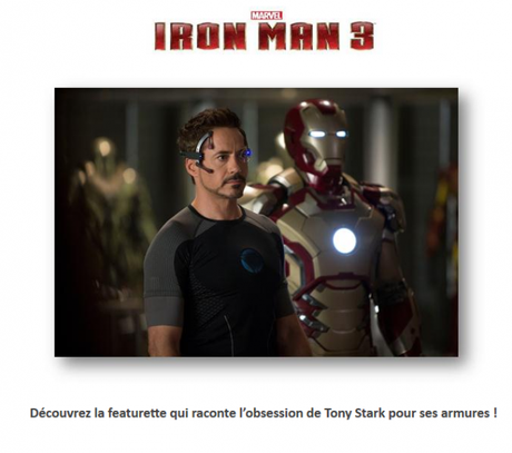 Iron Man 3 : Découvrez la featurette « Tony Strak et ses armures »‏